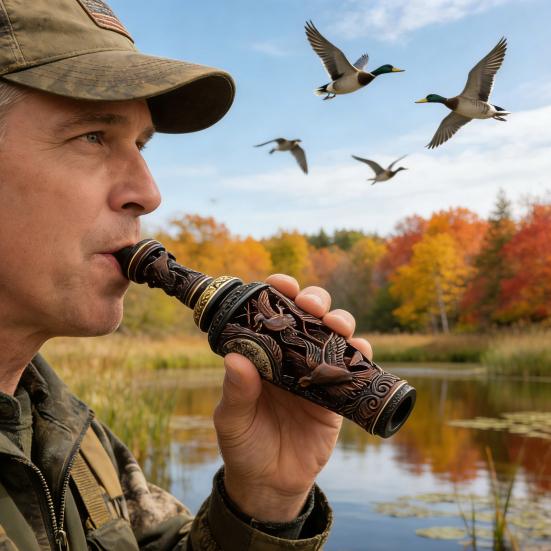 Ручная утиная свистулька для охоты, портативная, ручной работы, деревянная, реалистичный звук, для охоты на водоплавающих птиц, ворону, животное, привлекающая свистулька