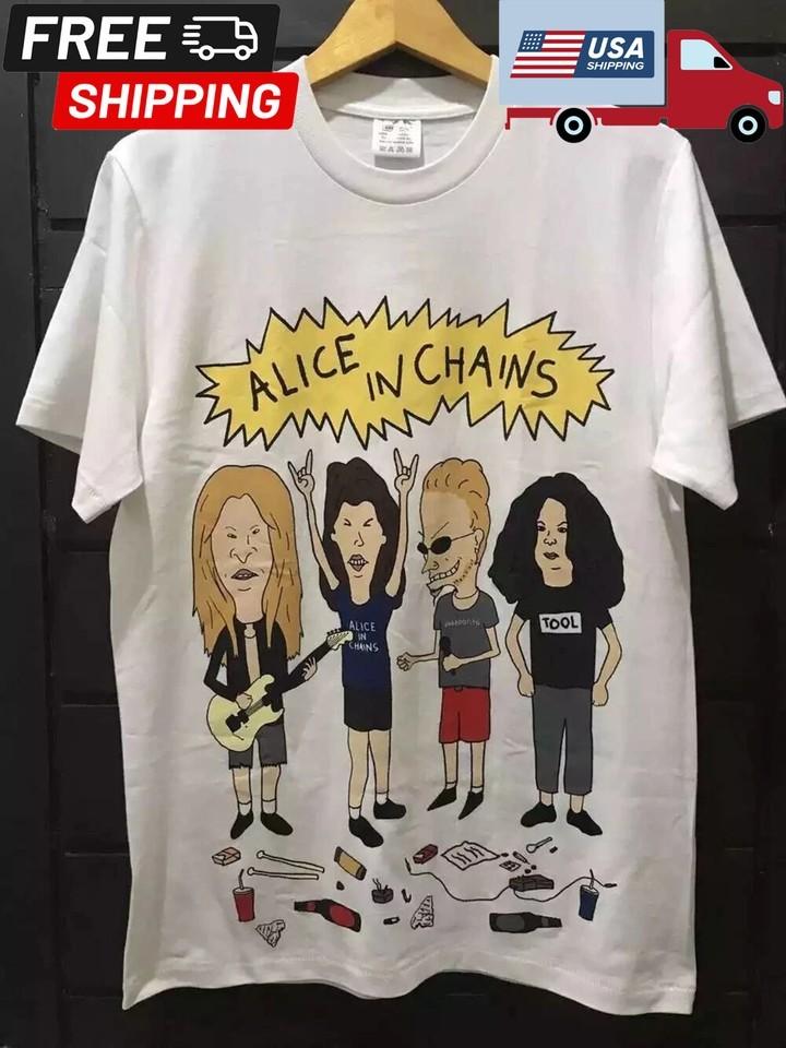 NEW Alice in Chains #039Beavis and Butthead#039 Bootleg Tshirt Size S to 5XL Unisex T-Shirt