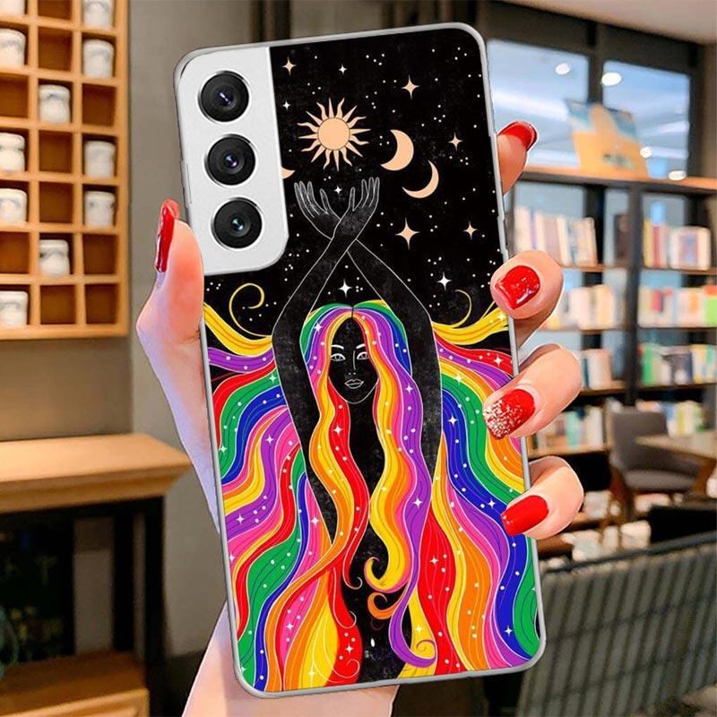 Funny Sun Moon Face Cover Phone Case For Samsung Galaxy S26 S25 Edge S24 Ultra S23 S22 Plus S21 S20 FE Soft Fundas Shell Galaxy