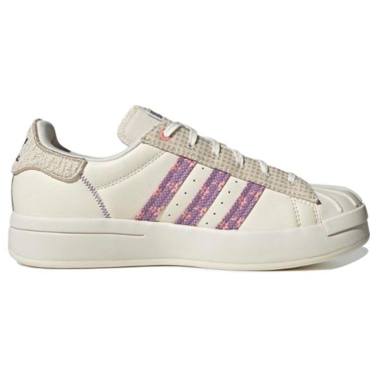 Adidas Originals Superstar Ayoon Durable Breathable Low-Top Skate Shoes Women Sneakers White Purple IG3001