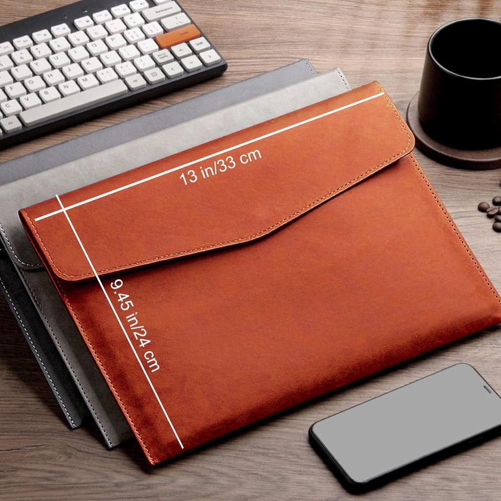 VANRA Органайзер для папок-файлов Папки-файлы из ПУ-кожи Держатель для документов Проектные карманы с магнитной кнопкой и внутренним карманом для формата A4 Letter