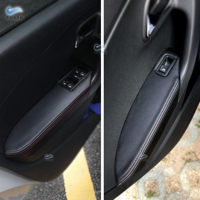 Только для седана VW Polo 2011 2012 2013 2014 2015 2016 Декоративная накладка на панель подлокотника дверной ручки из микрофибры и кожи