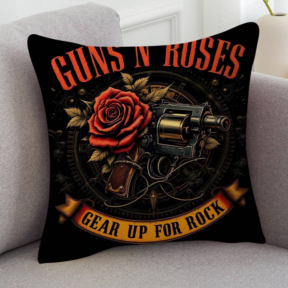 Rock Band Guns N Roses Cute Cartoon L Game Cushion Cover Pillowcase Upholstery Sofa Throw Pillow Home Decor Pillowcas