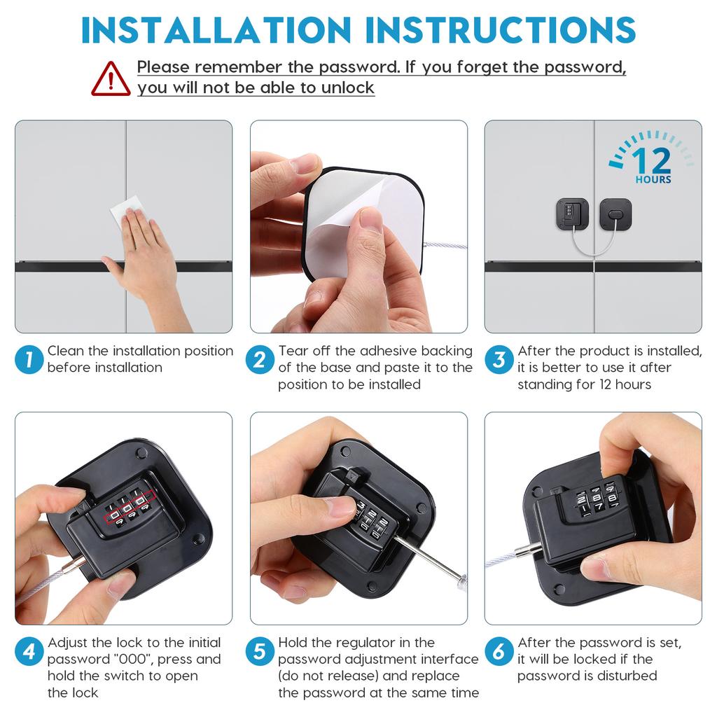 Refrigerator Lock Fridge Password Knob Child Mini Refridgerator Locks for Door Baby