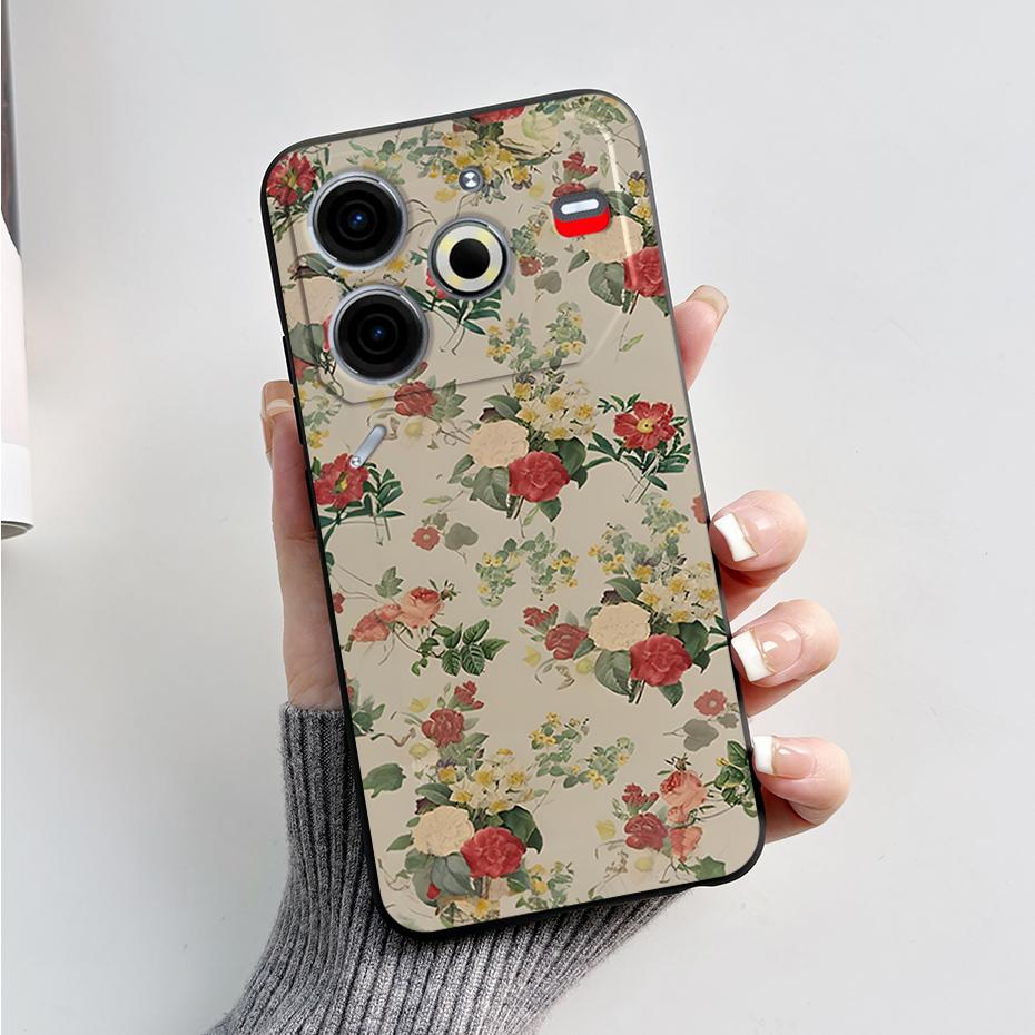 6,78" Для Tecno Pova 6 Neo Чехол Pova6 Neo Задняя крышка Стильный узор Черный силикон Мягкие чехлы для телефона Для Tecno Pova 6 Neo Fundas