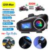 LCD Bluetooth 5.3 мотоциклетный шлем-интерком гарнитура 500 м переговорное устройство 1000 мАч обмен музыкой TF карта Aux FM для катания на лыжах