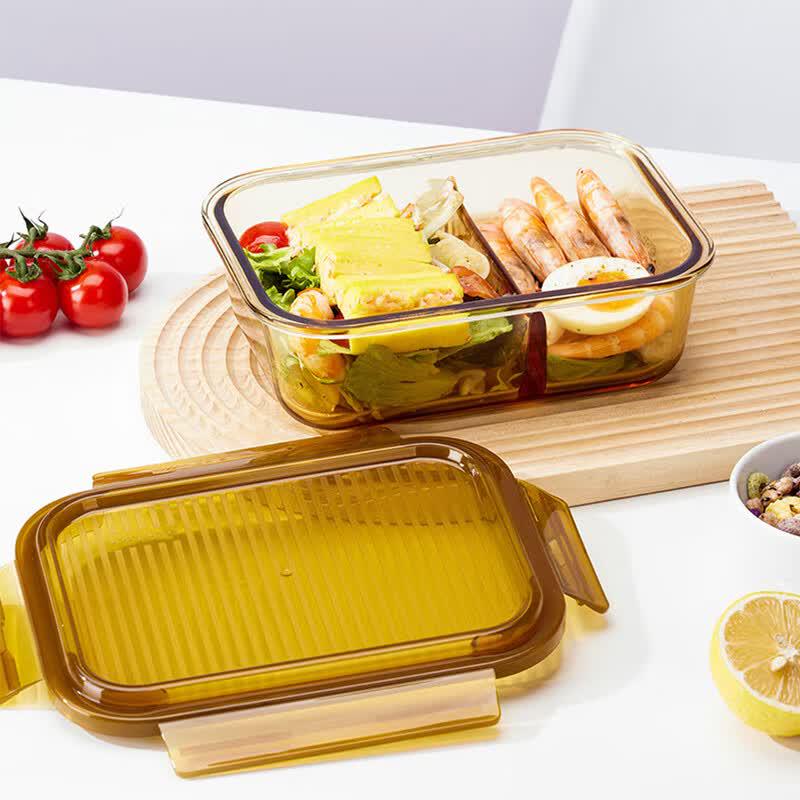 Lock&Lock Rectangular Amber Glass Food Storage Container