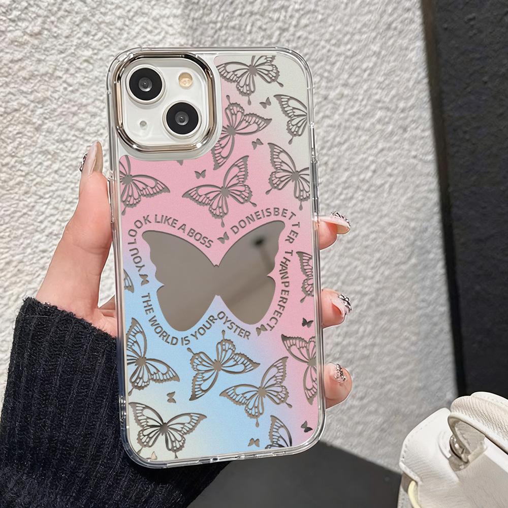 Любовь Зеркало для макияжа Чехол для телефона Для IPhone 17 16 15 14 13 12 11 Pro Max 13 12 Air 17E 16e Ударопрочные Прозрачные Чехлы Coquea