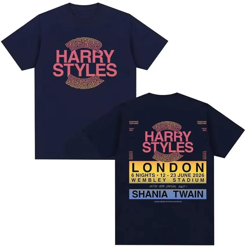 Harry Styles 2026 Together London Tour T-shirt Men and Women Summer Cotton Y2K Clothing Oversize Oversized Unisex Harajuku high quality