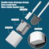 Silicone Toilet Brush Set with L-Shaped Head Long Non-Slip Handles Wall Mounted Holder Compact Bowl Cleaner Brush