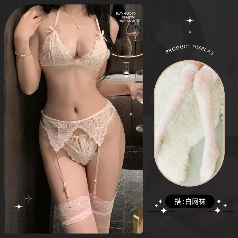 Sexy underwear lace underwear bra set sexy pure desire bra three-point style temptation