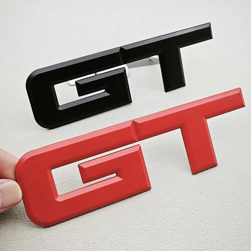 gjbmq10 3D Metal Logo GT Car Rear Boot Trunk Emblem Fender Side Front Grille Badge Sticker Decals For Mustang GT Accessories