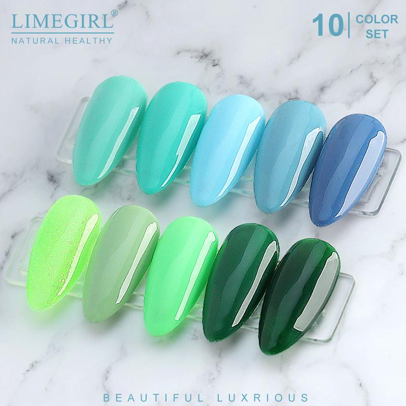 limegirl 10 шт./компл. гель-лак для ногтей популярные цвета полуперманентный замачиваемый УФ-светодиодный гель-лак для дизайна ногтей