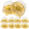 50pcs Round Plastic Egg-Yolk Puff Blister Box Container Dome Boxes Baking Packing Box (Golden Tray)