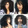 European and American Style Women's Fashion Afro Wig Front Lace Heat Resistant Fluffy Small Curly Synthetic Fiber Wig