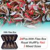 24Pcs/Box Fly Fishing Assortment Lures for Bass Trout Salmon Fishing -  Wet Fly Red Color Fishing Lure