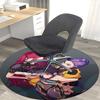 1pc Anime Design Round Carpet - Office Chair Mat for Fans of "The Three Characters" with Cool "LADY NINJA" Print
