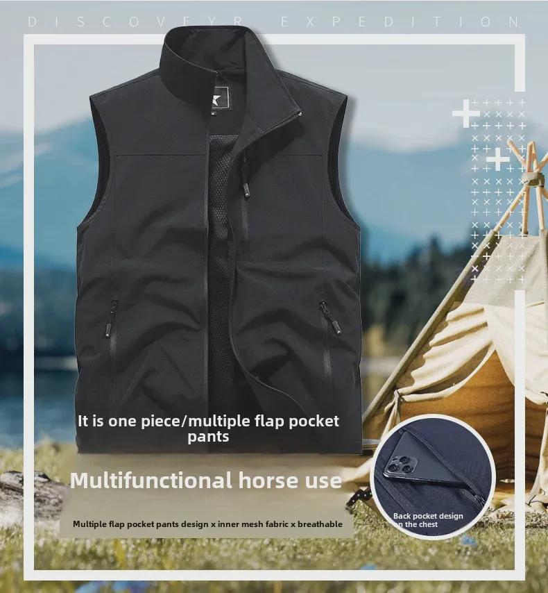 Мужской жилет для фотосъемки на открытом воздухе – повседневный, легкий, однотонный, для весны и осени