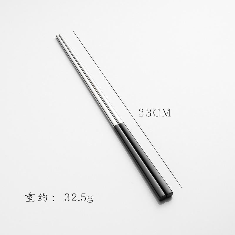 304 Stainless Steel Square Chopsticks Titanium Rose Sushi Colorful Chinese Japanese Chopsticks