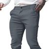Мужские брюки средней посадки, однотонные, длинные, с карманами, застежкой-молнией и пуговицами, брюки-карандаш
