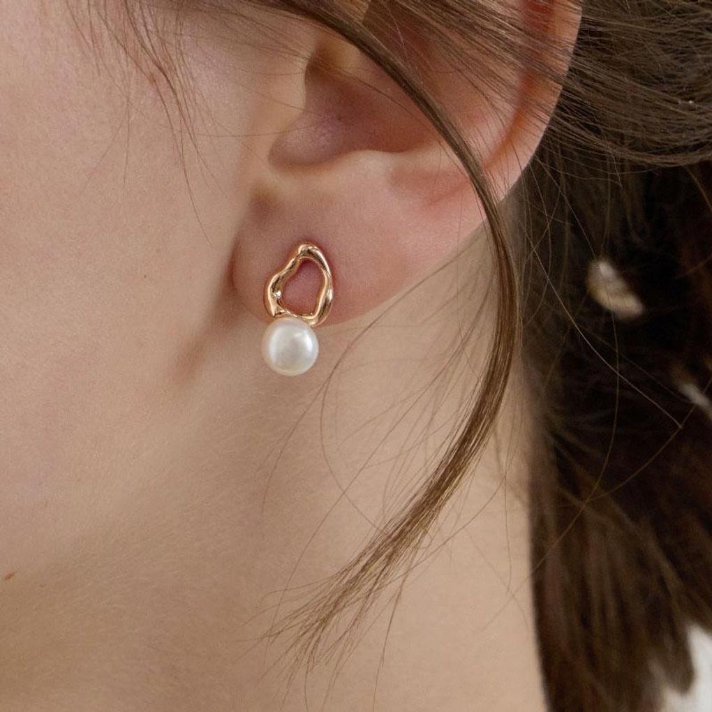 [LsSHOP] Серьги с жемчугом 14K (Позолоченный)_LJ5085BRE