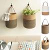Cotton Rope Hand Woven Hanging Baskets Natural Wicker Plant Flower Pot  Snack