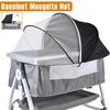 Bassinet Mosquito Net with Zipper Breathable and Dense Honeycomb Mesh Bassinet Cover Crib Netting Mesh Mosquito and Pet Proof