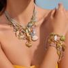 Богемское ожерелье-подвеска Рыба/Ракушка/Морская звезда Цепочка на ключицу Винтажное ожерелье-чокер Отпуск