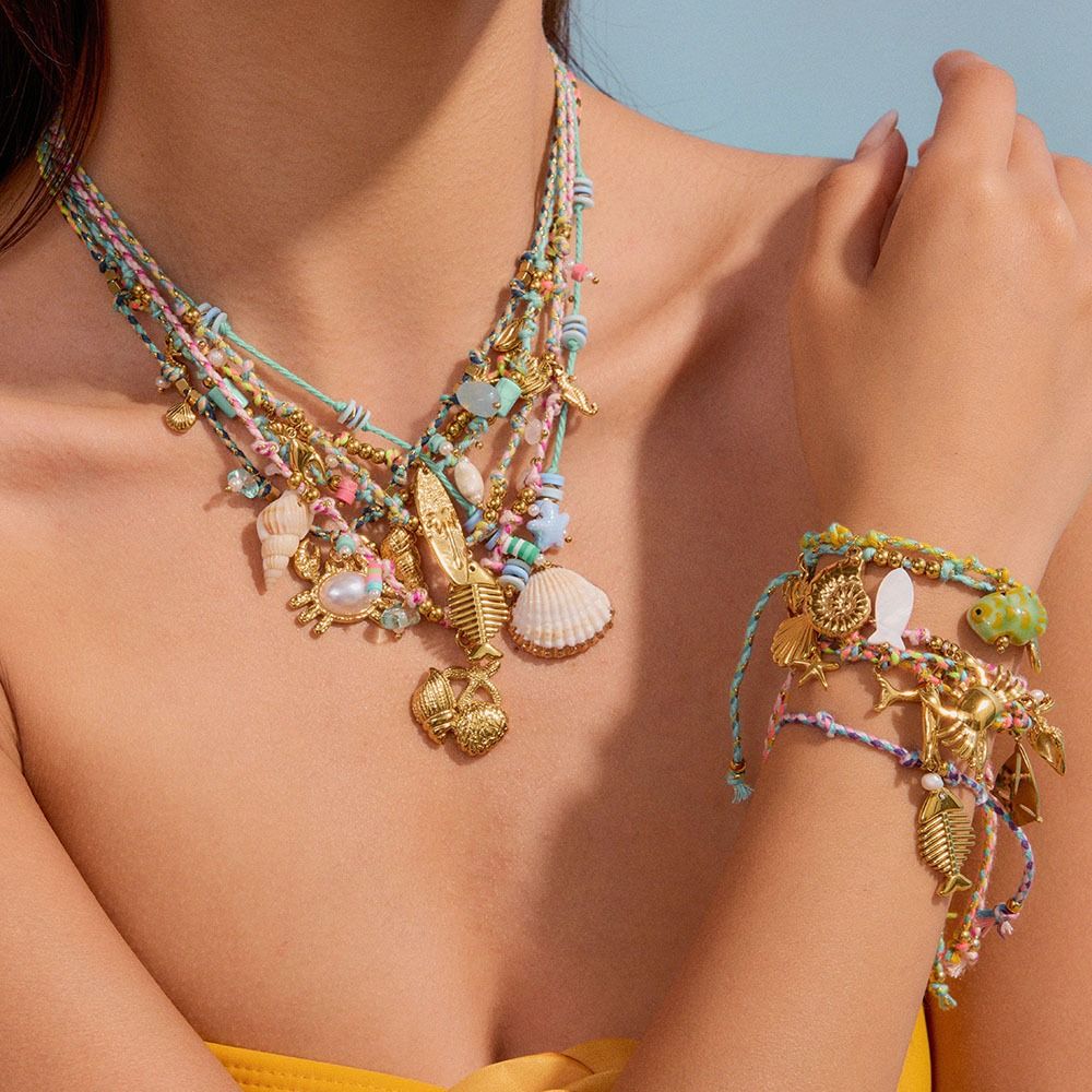 Fish/Shell/ Starfish Pendant Necklace Bohemia Clavicle Chain Creative Choker Necklace Vacation