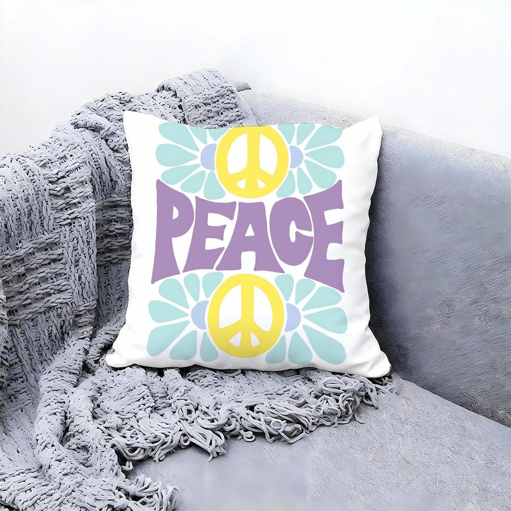 serene peace Cushion Cover Premium Comfort Reversible Pillow Cove Two in One Design for Any Room Car Interior