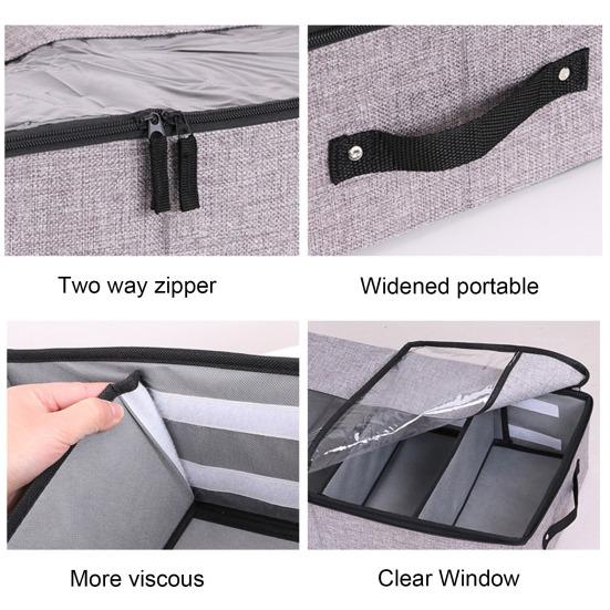 Shoes Cabinet Multi-Grids Foldable Fabric Under Bed Storage Case Household Supplies