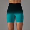 Спортивные шорты с высокой талией и градиентом, бесшовные, женские, для йоги, с подтяжкой бедер, штаны для бега
