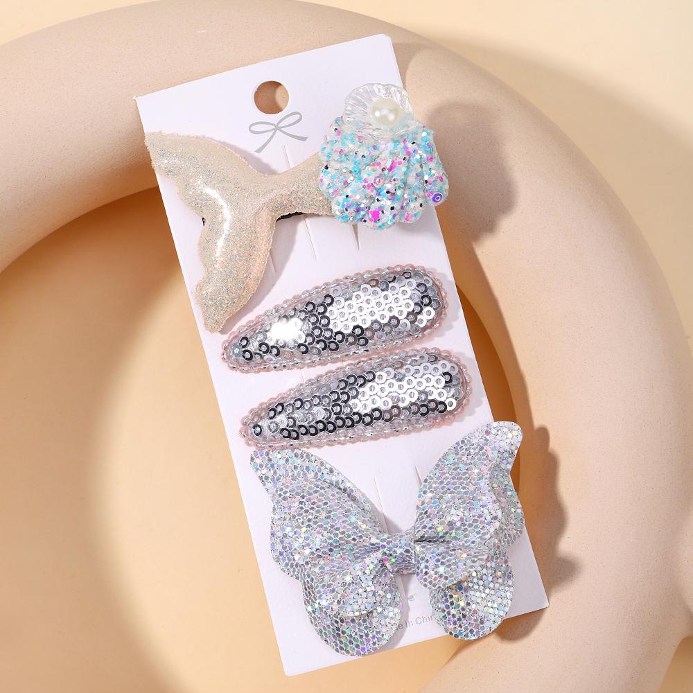 Детский набор свежих заколок для волос Цветочный принт Милые заколки-бабочки Детские зажимы для челки BB Аксессуары для девочек Головные уборы