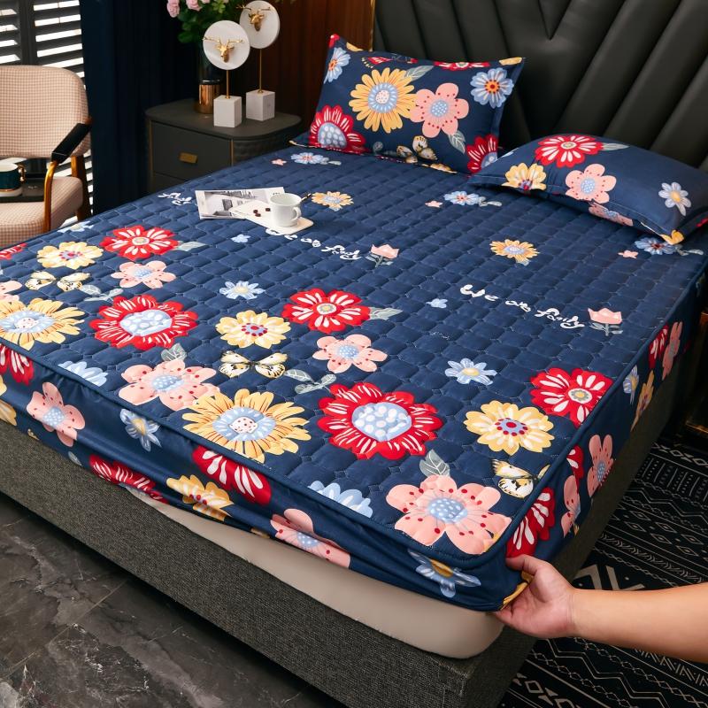 Наматрасник Моющаяся простыня на подкладке Простые покрывала Дышащий стеганый наматрасник (Без наволочки)