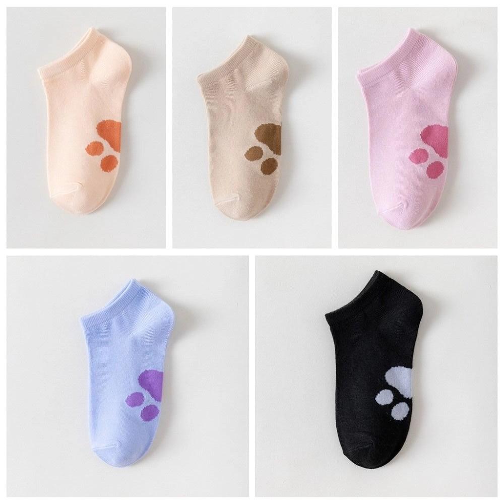 10Pairs Bear Claw Boat Socks Women Breathable Invisible Socks Sweet Cartoon Short Socks Girl