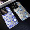 T-Турецкий L-Счастливый Синий Сглаз Чехол для Телефона Для iPhone17 16 15 14 13 12 Pro Max Серый Черный Матовый Лазерный Металлик Аврора Funda