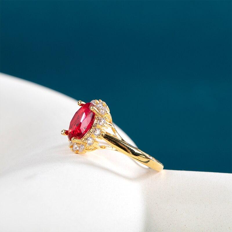 BELLA BOX Gorgeous Oval Blue Cubic Zirconia Ring Wedding Ceremony Party Luxury Accessories Women Elegant Design Fashion Jewelry