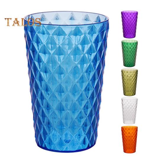 Drinking Glasses Multi-purpose Fine Workmanship Portable Good Unique Rhombus Textured Water Mug for Household