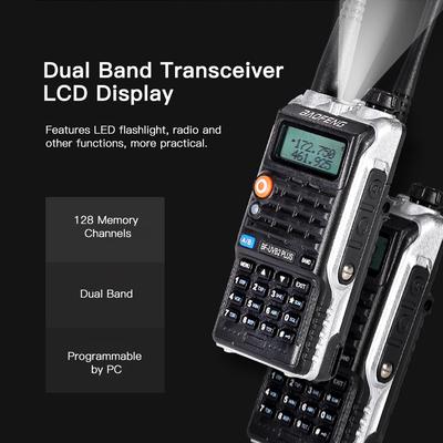 BAOFENG BF-UVB2 Plus FM-трансивер, двухдиапазонный портативный переговорный телефон с ЖК-дисплеем, 128 каналов, двусторонняя связь