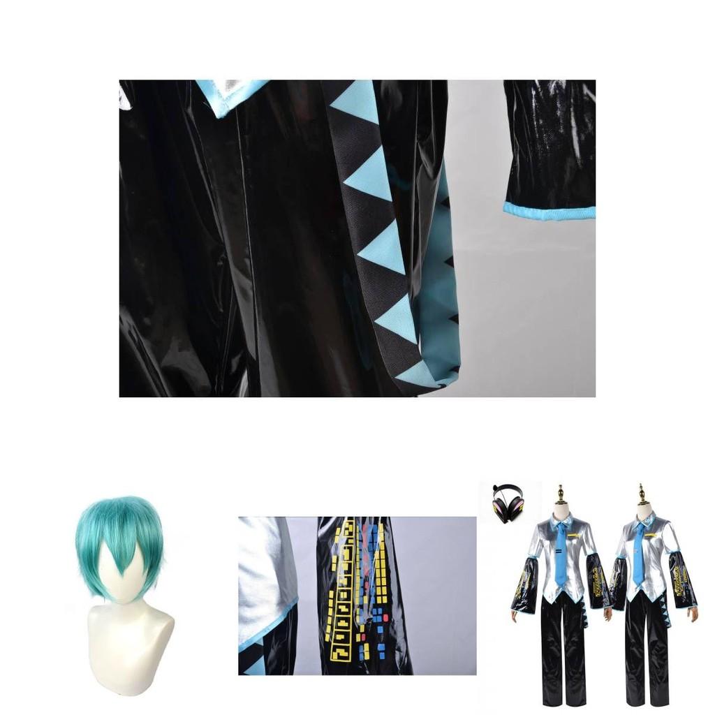 Hatsune Miku Vocaloid Classic Pu Cosplay Men Shirt Tie Pants Wig Set For Parties Christmas