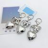 Personalized Heart Shaped Pendant Beautiful Heart Keychain Charm Elegant Bowknot Keyrings for Fashion Enthusiasts