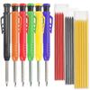 Solid Carpenter Mechanical Pencil With Sharpener For Woodworking Construction Long Head Carpenter Pencil Stationery Supplies