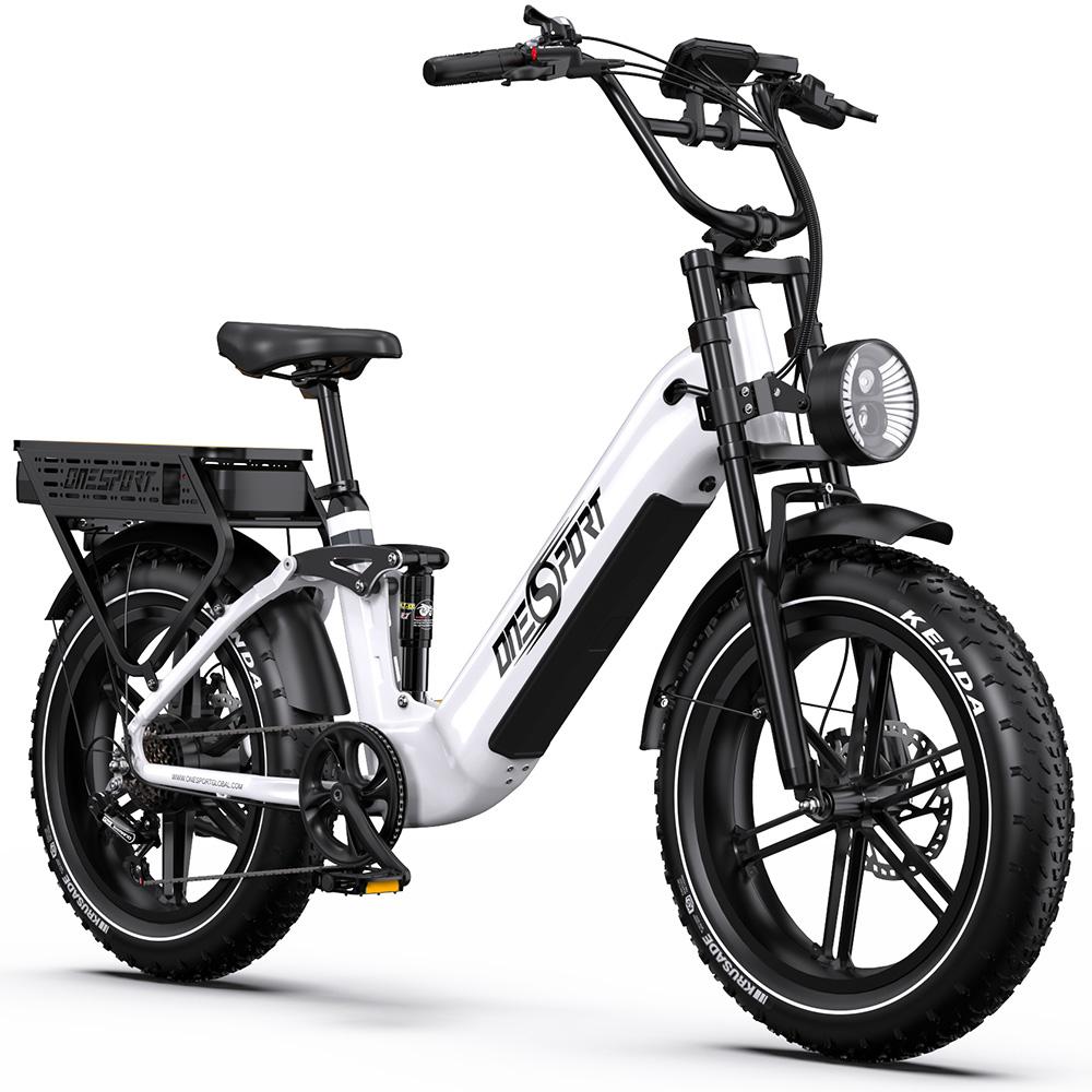 Electric Bicycle Onesport 20" 500W Motor Full Suspension 48V 36AH Adult Ebike Top Speed25Km/h 7 Speed Load 120Kg OT08 Pro