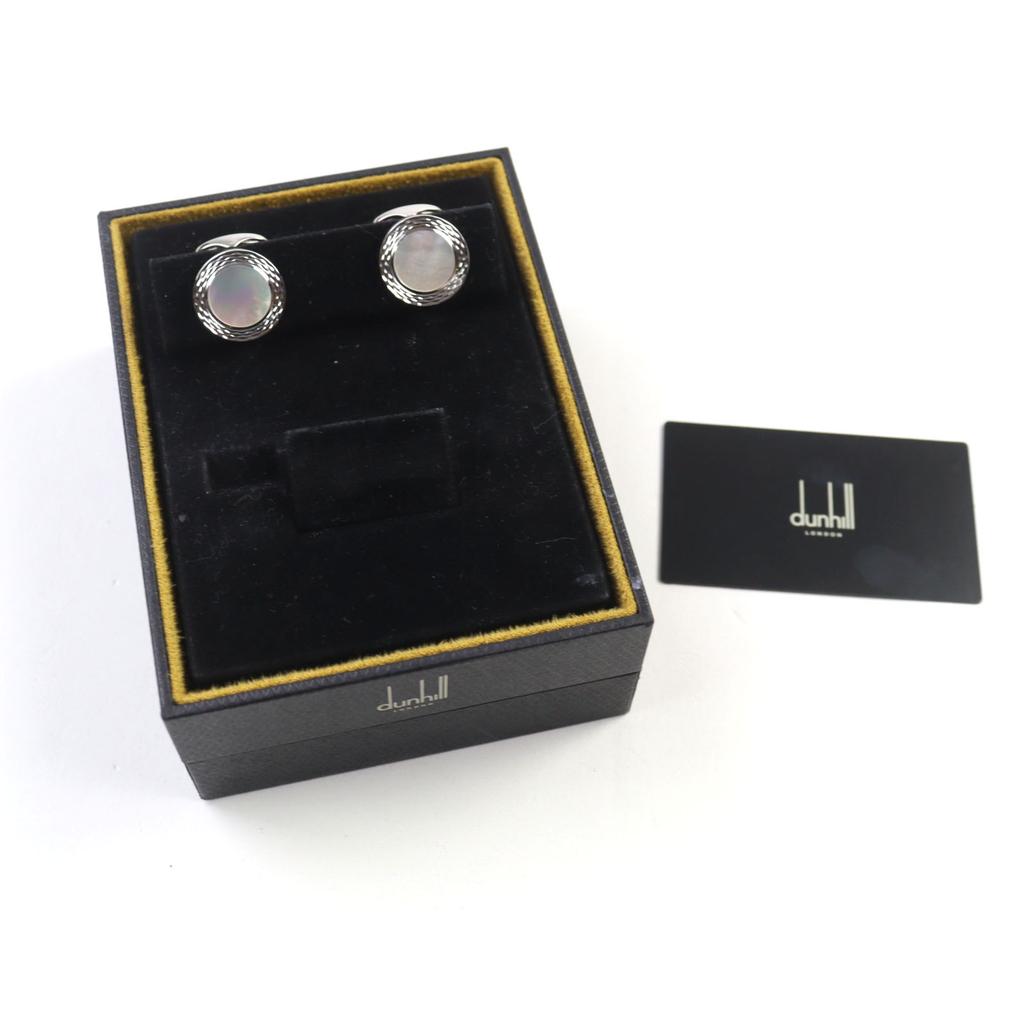 Dunhill Cufflinks Cufflinks Engraved Logo Round Shape AG925 Men JSB82D2H Used