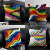Seamless Colorful Ripples Cushion Cover Natural Linen Pillowcase Set, All-In-One Decor For Sofa, Bedroom & Chair