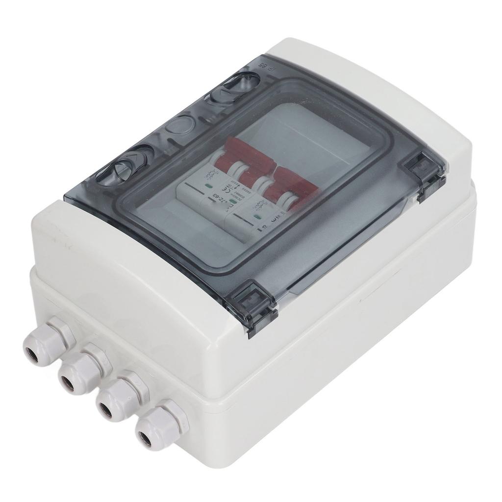 DC Miniature Circuit Breaker Box 2 in 2 Out PV Solar Disconnect Switch Power Distribution UV Proof IP65 Waterproof 500V