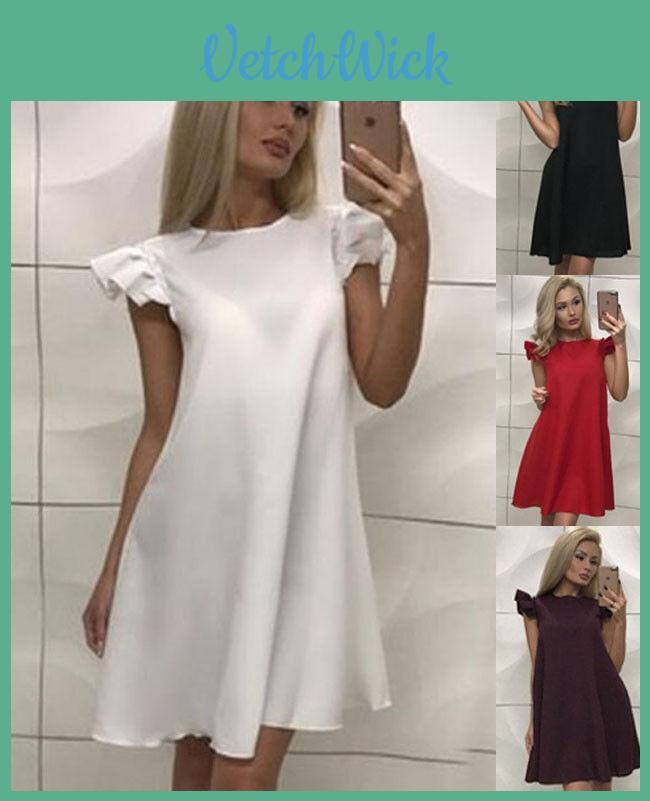 Elegant New Women's Boho Evening Cocktail Party Dress With Exquisite Lotus Leaf Sleeves