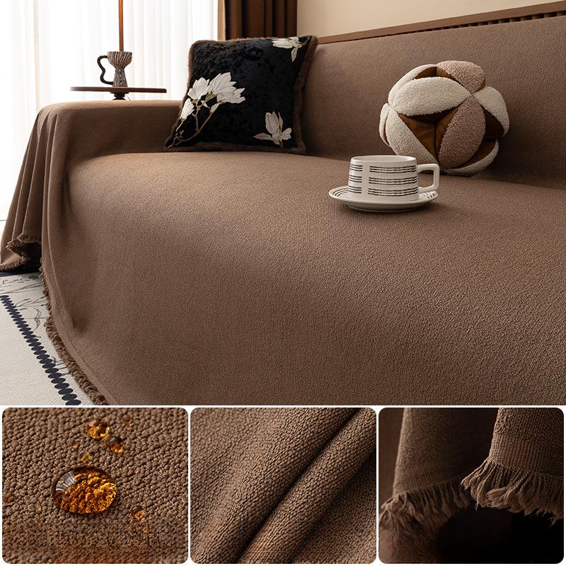 Предотвратить царапины кошек Толстые кисточки Накладка на диван Полное покрытие Домашний Водонепроницаемый Чехол на диван Гостиная Диваны Плед Чехол для мебели