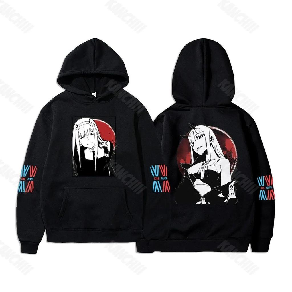 Аниме Толстовки DARLING in The FRANXX Мужские и Женские Харадзюку Пуловер Уличная Одежда Унисекс Осенне-Зимний Плюшевый Свитер