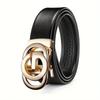 New Men'S Belt Alloy Automatic Buckle Belt Men'S Business Leather Belt Direct Supply